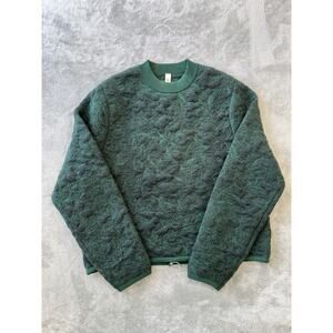 Lululemon Jacquard Multi Texture Crew Neck Sweater 4 Green Stretchy Long Sleeved